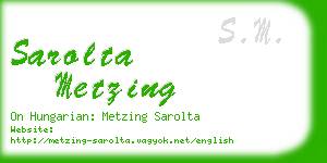 sarolta metzing business card